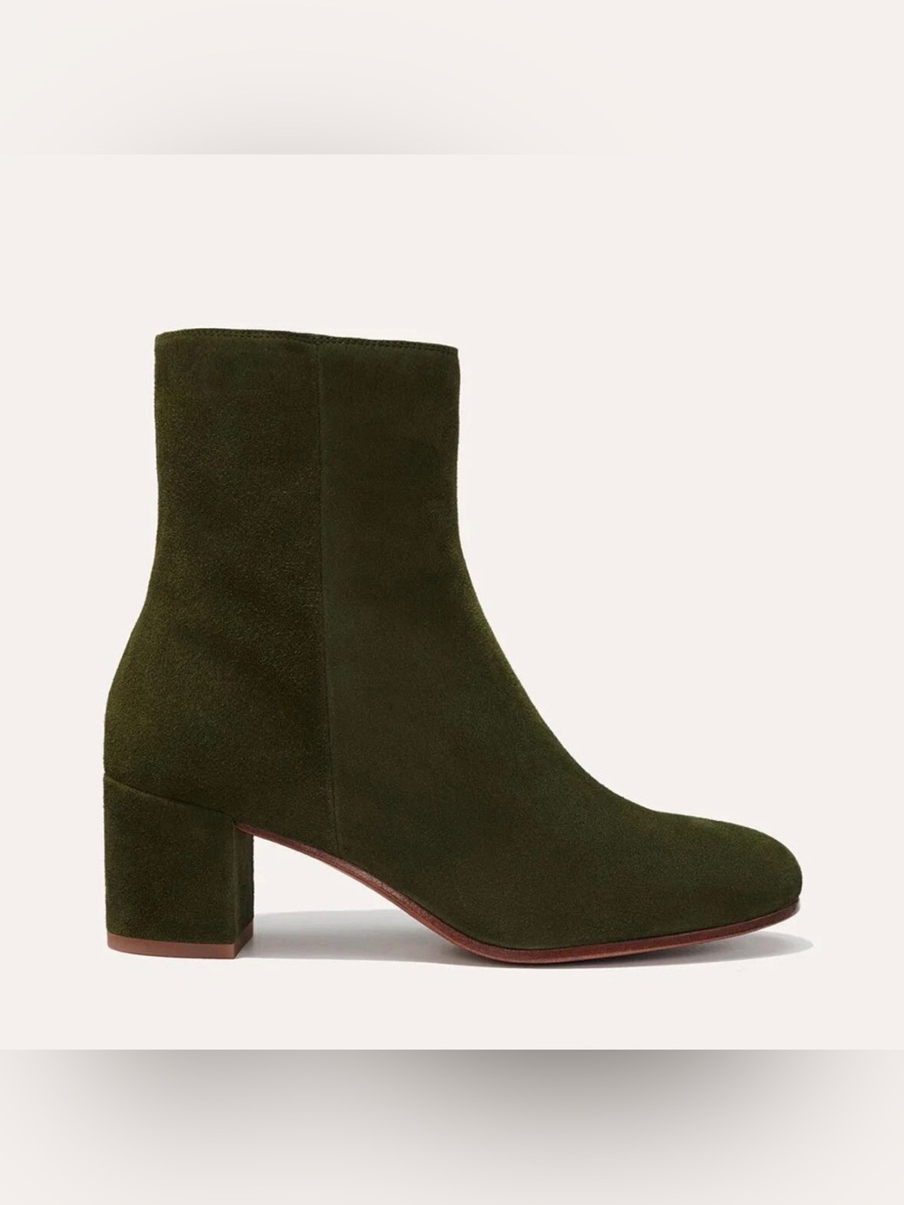 Margaux The Boot – Size 38 / US 8 (Wide) – Olive Suede